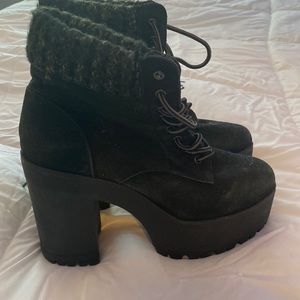 Black Womens Winter Booties